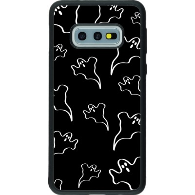 Coque Samsung Galaxy S10e - Silicone rigide noir Halloween 2024 black and white ghosts