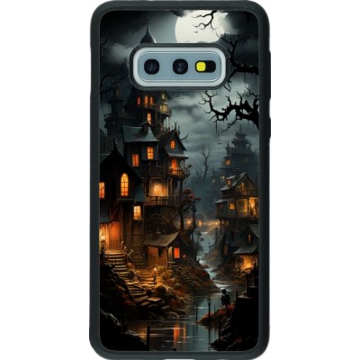 Coque Samsung Galaxy S10e - Silicone rigide noir Halloween 2024 scary town