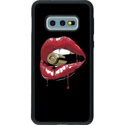 Coque Samsung Galaxy S10e - Silicone rigide noir Lips bullet