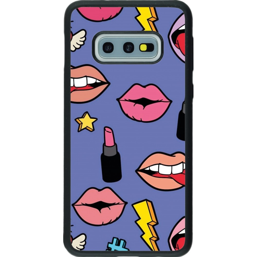 Coque Samsung Galaxy S10e - Silicone rigide noir Lips and lipgloss