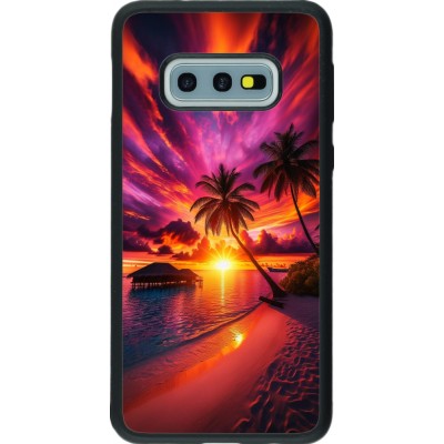 Coque Samsung Galaxy S10e - Silicone rigide noir Maldives Dusk Bliss