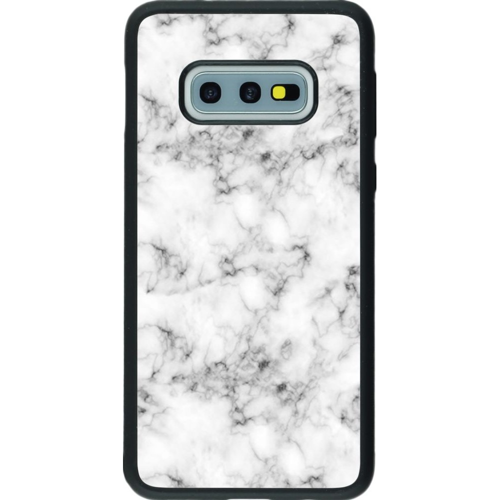 Coque Samsung Galaxy S10e - Silicone rigide noir Marble 01