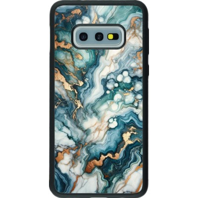 Coque Samsung Galaxy S10e - Silicone rigide noir Marbre Vert Bleu Doré