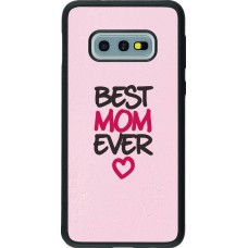 Coque Samsung Galaxy S10e - Silicone rigide noir Mom 2023 best Mom ever pink