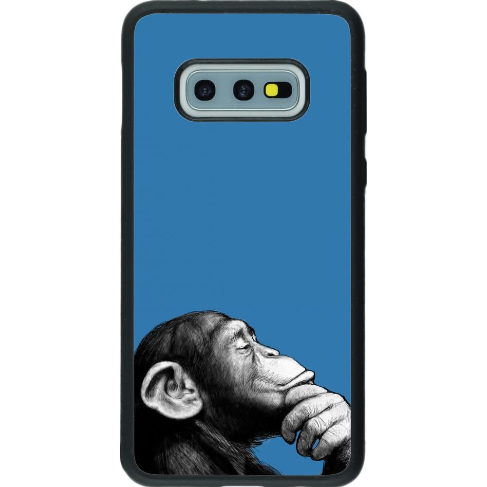 Coque Samsung Galaxy S10e - Silicone rigide noir Monkey Pop Art