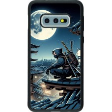 Coque Samsung Galaxy S10e - Silicone rigide noir Ninja sous la lune