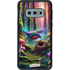 Coque Samsung Galaxy S10e - Silicone rigide noir Oiseau Nid Forêt