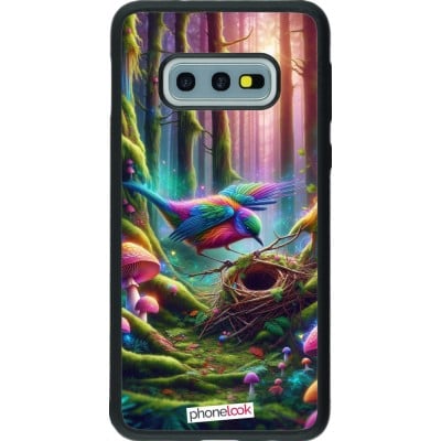 Coque Samsung Galaxy S10e - Silicone rigide noir Oiseau Nid Forêt