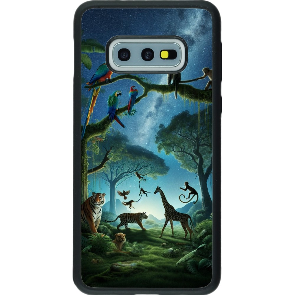 Coque Samsung Galaxy S10e - Silicone rigide noir Paradis des animaux exotiques