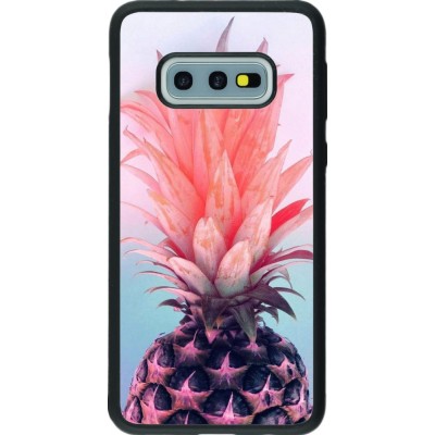 Coque Samsung Galaxy S10e - Silicone rigide noir Purple Pink Pineapple