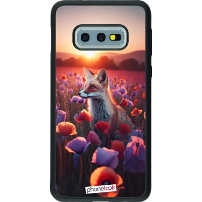 Coque Samsung Galaxy S10e - Silicone rigide noir Renard pourpre au crépuscule