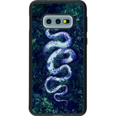 Coque Samsung Galaxy S10e - Silicone rigide noir Serpent Blue Anaconda