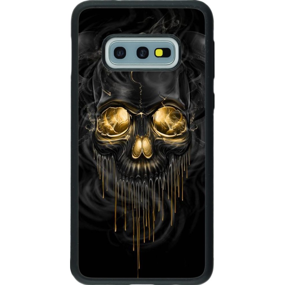 Coque Samsung Galaxy S10e - Silicone rigide noir Skull 02