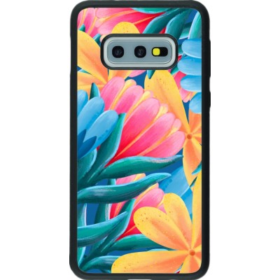 Coque Samsung Galaxy S10e - Silicone rigide noir Spring 23 colorful flowers