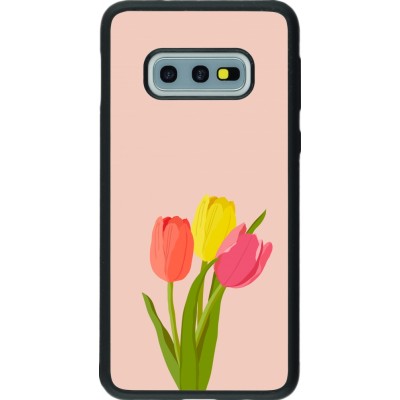 Coque Samsung Galaxy S10e - Silicone rigide noir Spring 23 tulip trio