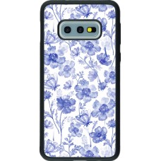 Coque Samsung Galaxy S10e - Silicone rigide noir Spring 23 watercolor blue flowers