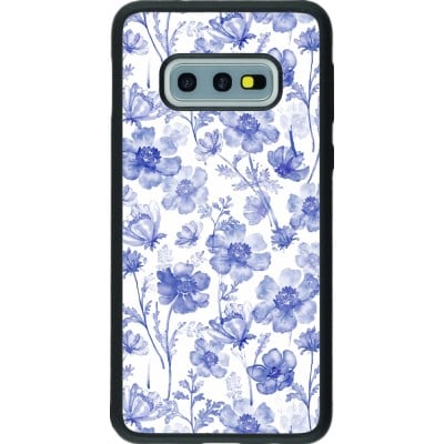 Coque Samsung Galaxy S10e - Silicone rigide noir Spring 23 watercolor blue flowers