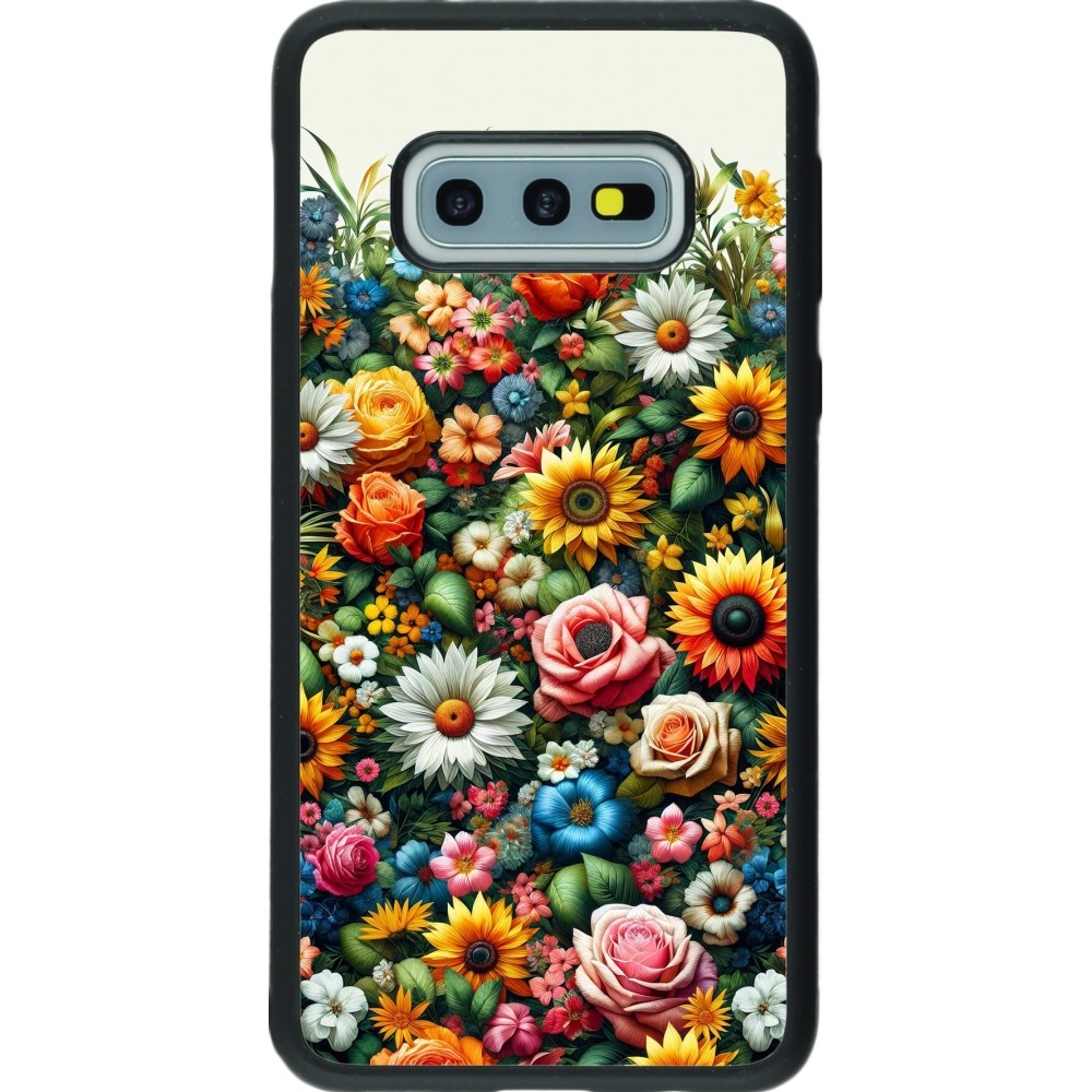 Samsung Galaxy S10e Case Hülle - Silikon schwarz Sommer Blumenmuster