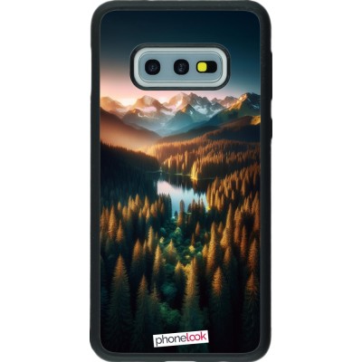 Coque Samsung Galaxy S10e - Silicone rigide noir Sunset Forest Lake