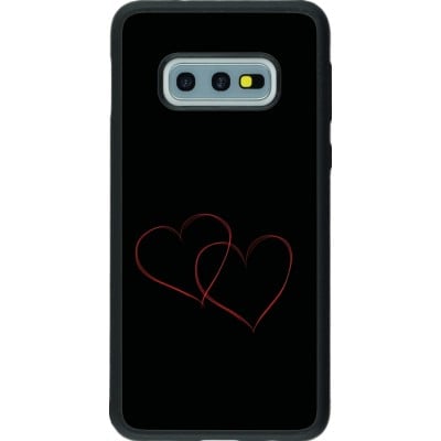 Coque Samsung Galaxy S10e - Silicone rigide noir Valentine 2023 attached heart