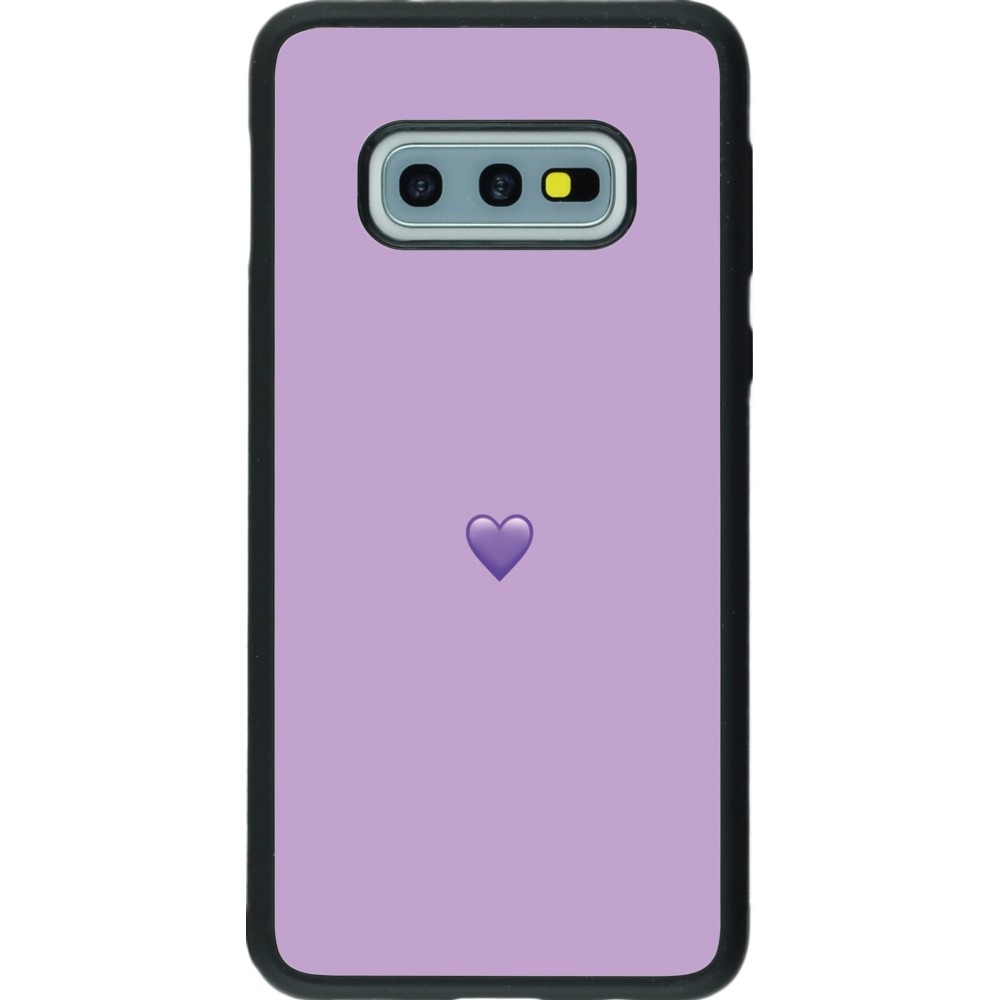 Coque Samsung Galaxy S10e - Silicone rigide noir Valentine 2023 purpule single heart