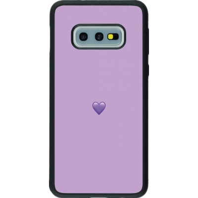 Coque Samsung Galaxy S10e - Silicone rigide noir Valentine 2023 purpule single heart