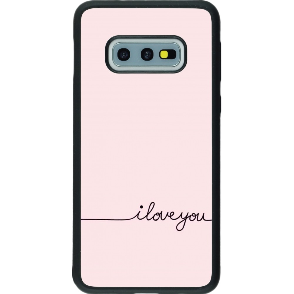 Coque Samsung Galaxy S10e - Silicone rigide noir Valentine 2023 i love you writing