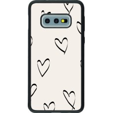 Coque Samsung Galaxy S10e - Silicone rigide noir Valentine 2023 minimalist hearts