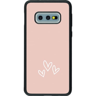 Coque Samsung Galaxy S10e - Silicone rigide noir Valentine 2023 three minimalist hearts