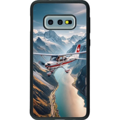 Coque Samsung Galaxy S10e - Silicone rigide noir Vol Alpin Suisse