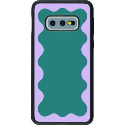 Coque Samsung Galaxy S10e - Silicone rigide noir Wavy Rectangle Green Purple