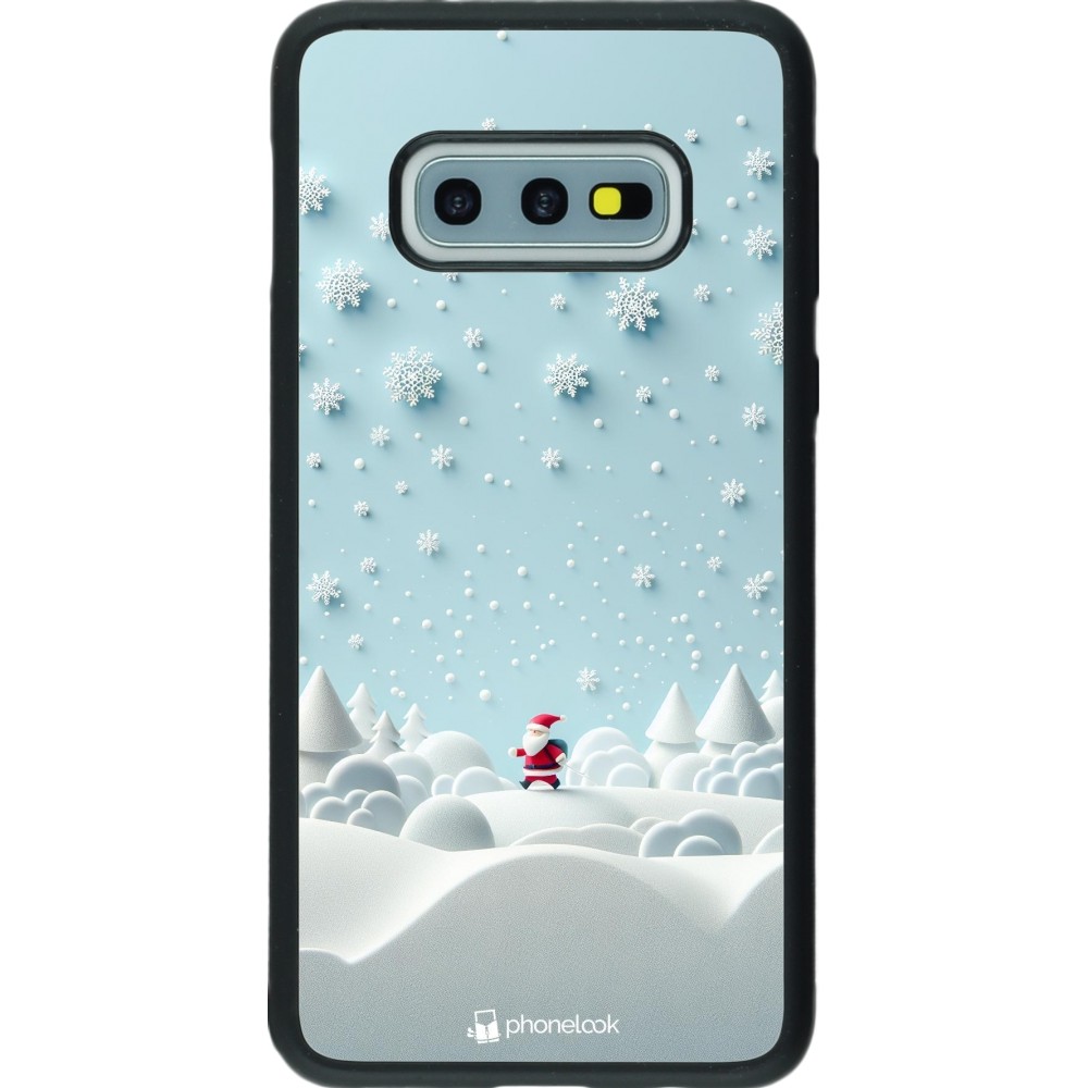 Coque Samsung Galaxy S10e - Silicone rigide noir Noël 2023 Petit Père Flocon