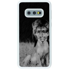 Coque Samsung Galaxy S10e - Silicone rigide blanc Angry lions