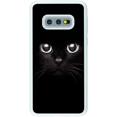 Coque Samsung Galaxy S10e - Silicone rigide blanc Cat eyes