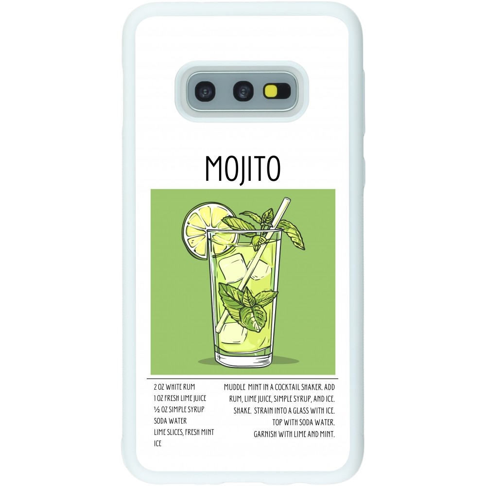 Coque Samsung Galaxy S10e - Silicone rigide blanc Cocktail recette Mojito