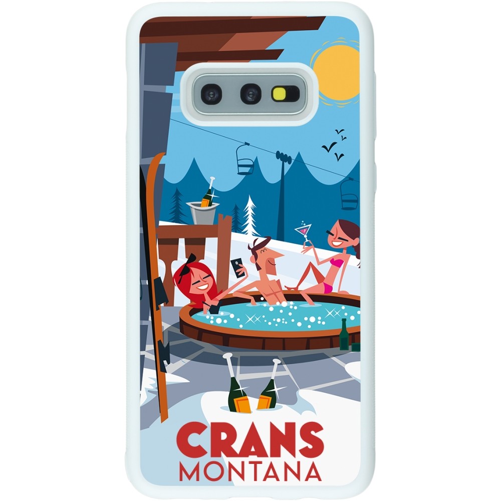 Coque Samsung Galaxy S10e - Silicone rigide blanc Crans-Montana Mountain Jacuzzi