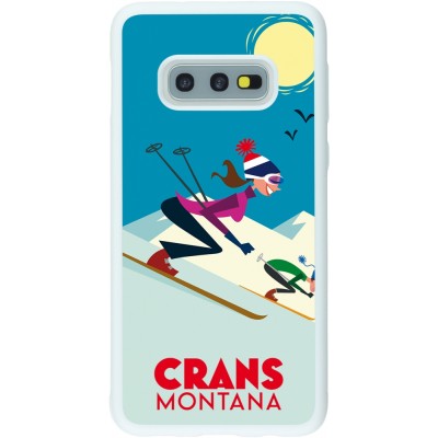 Coque Samsung Galaxy S10e - Silicone rigide blanc Crans-Montana Ski Downhill