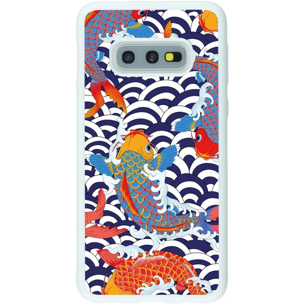 Coque Samsung Galaxy S10e - Silicone rigide blanc Easter 2023 japanese fish