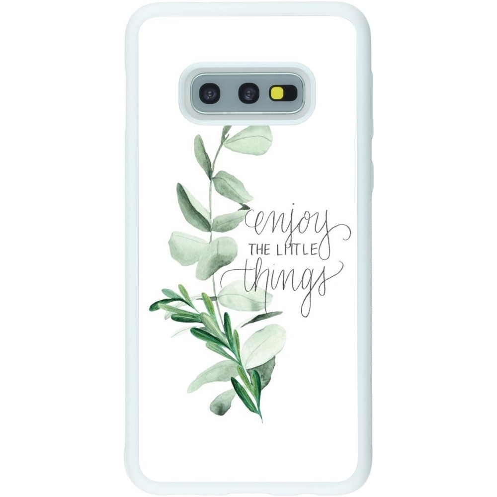 Coque Samsung Galaxy S10e - Silicone rigide blanc Enjoy the little things