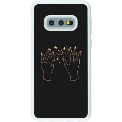 Coque Samsung Galaxy S10e - Silicone rigide blanc Grey magic hands