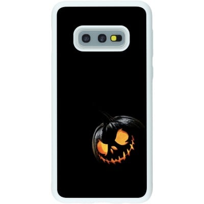 Coque Samsung Galaxy S10e - Silicone rigide blanc Halloween 2023 discreet pumpkin