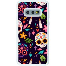 Coque Samsung Galaxy S10e - Silicone rigide blanc Halloween 2023 mexican style