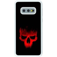 Coque Samsung Galaxy S10e - Silicone rigide blanc Halloween 2023 scary skull