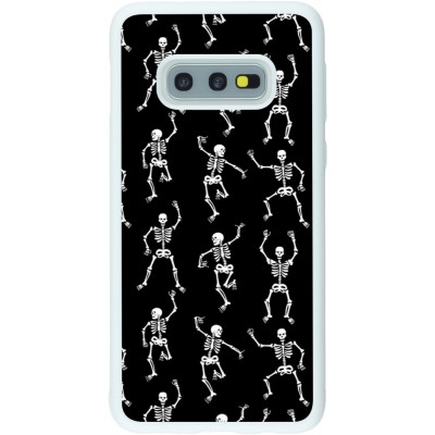 Coque Samsung Galaxy S10e - Silicone rigide blanc Halloween 2024 dancing skeleton