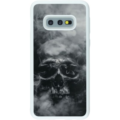 Coque Samsung Galaxy S10e - Silicone rigide blanc Halloween 2024 smoky skull