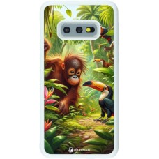 Coque Samsung Galaxy S10e - Silicone rigide blanc Jungle Tropicale Tayrona