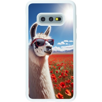 Coque Samsung Galaxy S10e - Silicone rigide blanc Lama Chic en Coquelicot