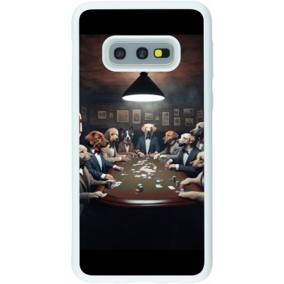 Coque Samsung Galaxy S10e - Silicone rigide blanc Les pokerdogs