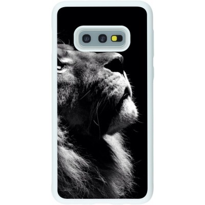 Coque Samsung Galaxy S10e - Silicone rigide blanc Lion looking up