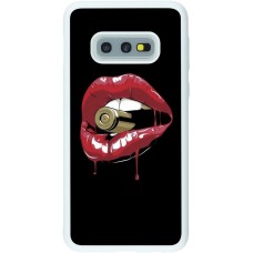 Coque Samsung Galaxy S10e - Silicone rigide blanc Lips bullet